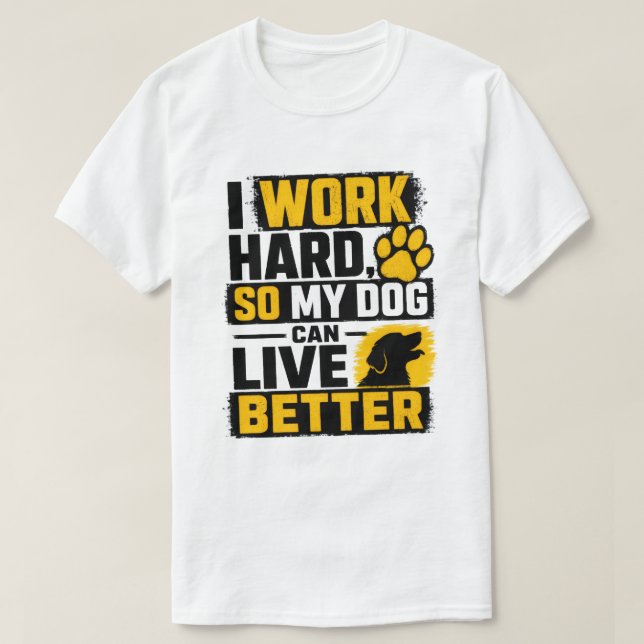 Camiseta Eu Trabalho Duro Design de Citação de Amante de Ca (Frente do Design)