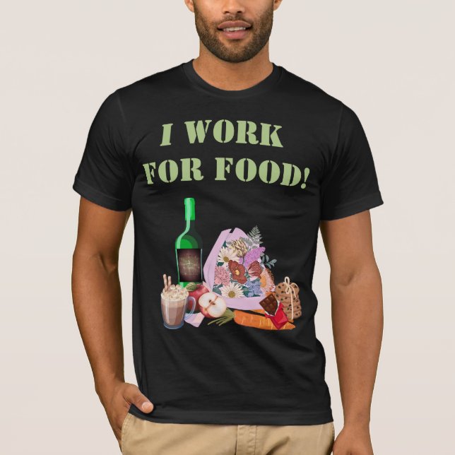 CAMISETA EU TRABALHO PARA COMIDA (Frente)