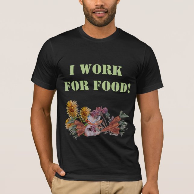 CAMISETA EU TRABALHO PARA COMIDA (Frente)