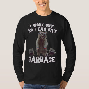 Camiseta Eu trabalho, para poder comer um ginásio de acampa