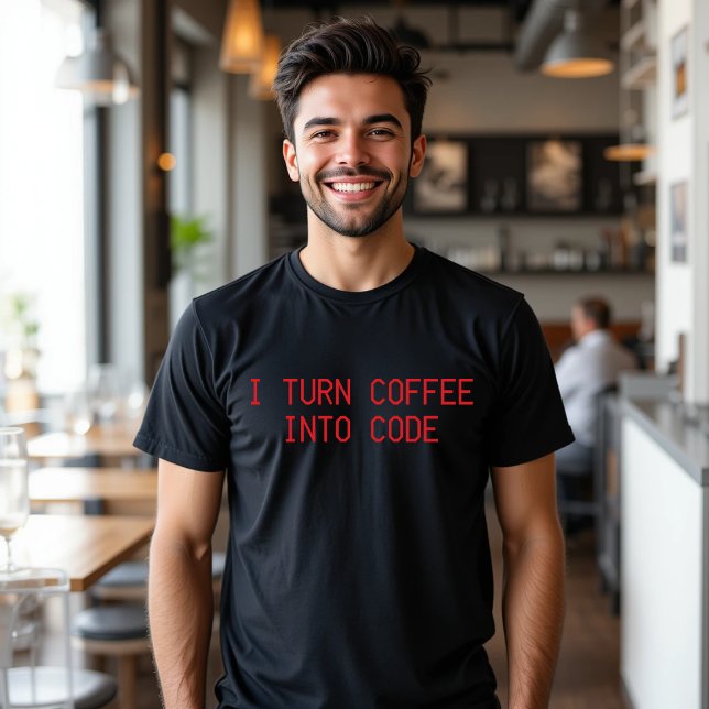Camiseta Eu Transformo Café Em Comida Engraçada De Código T (Criador carregado)