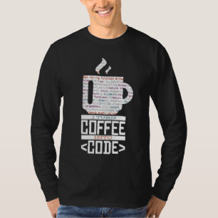 Camiseta EU TRANSFORMO O CAFÉ EM CÓDIGO DIVERTIDO Codificaç