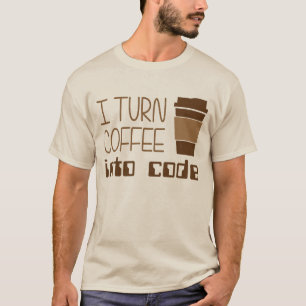 Camiseta Eu transformo o café no código de programação