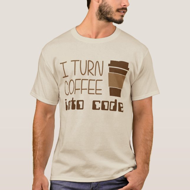 Camiseta Eu transformo o café no código de programação (Frente)