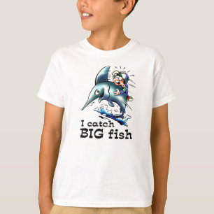 Camiseta Eu travo t-shirt engraçados dos miúdos dos peixe