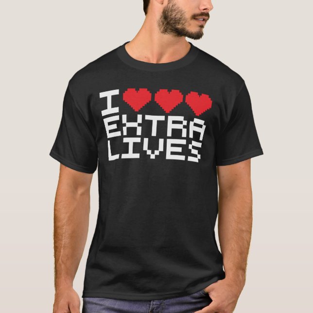 Camiseta Eu Triple Heart Extra Lives (Frente)