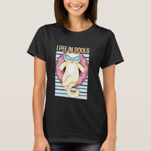 Camiseta Eu Urino Em Piscinas Gato Engraçado Humor De Verão