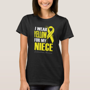Camiseta Eu Uso Amarelo Para a Conscientização da Endometri