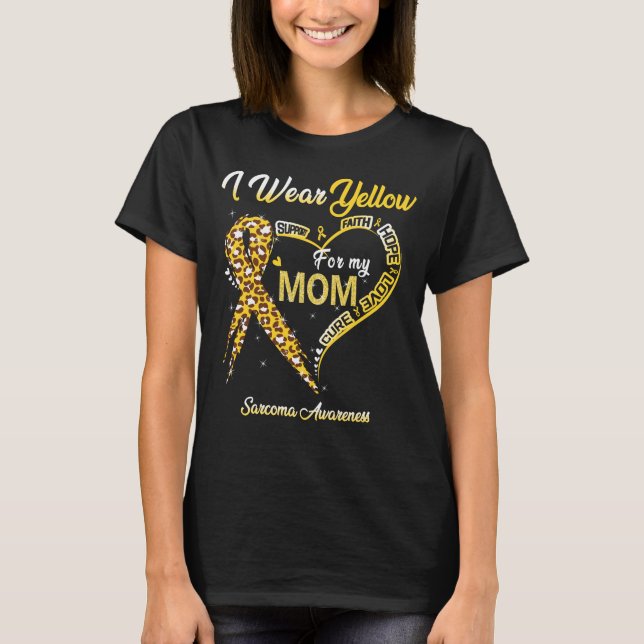 Camiseta Eu Uso Amarelo Para a Conscientização do Sarcoma d (Frente)