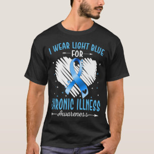 Camiseta Eu Uso Azul Claro Para a Consciencialização da DOE