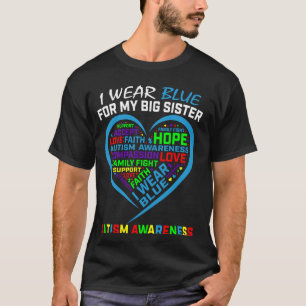 Camiseta Eu Uso Azul Para a Consciência do Autismo da Minha