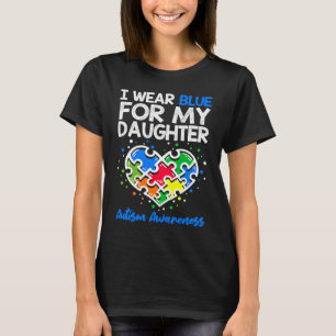 Camiseta Eu Uso Azul Para a Consciência do Autismo da Minha