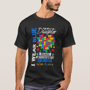 Camiseta Eu Uso Azul Para a Consciência do Autismo da Minha