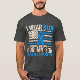 Camiseta Eu Uso Azul para a Consciência do Diabetes do Meu