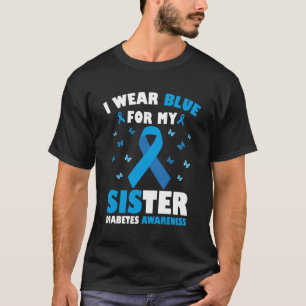 Camiseta Eu Uso Azul Para a Consciencialização da Diabetes 