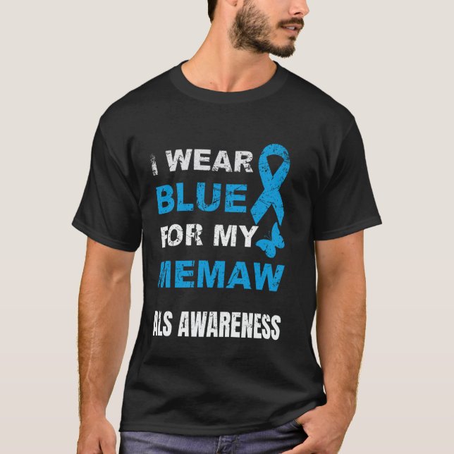 CAMISETA EU USO AZUL PARA A CONSCIENTIZAÇÃO DA ALS DA MINHA (Frente)