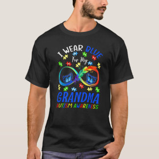 Camiseta Eu Uso Azul Para a Minha Avó Conscientização do Au