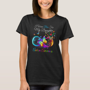 Camiseta Eu Uso Azul Para a Minha Filha Borboleta Consciênc
