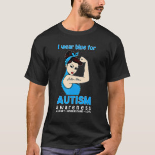 Camiseta Eu Uso Azul Para Aceitação Entendimento Da Conscie