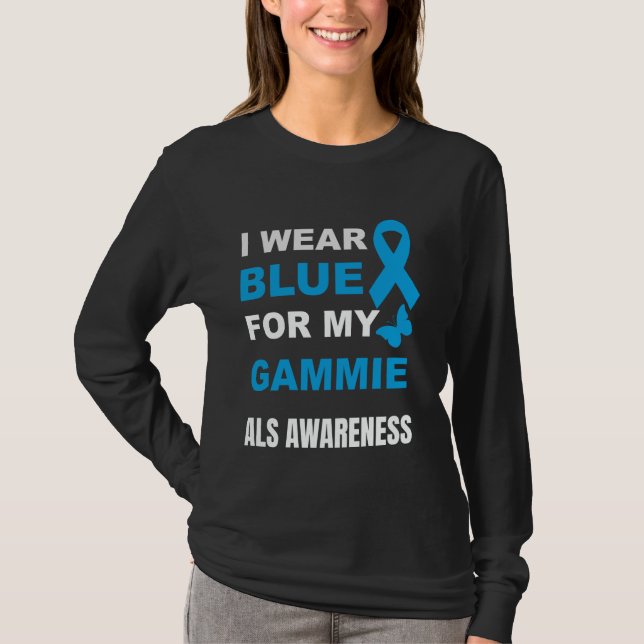 CAMISETA EU USO AZUL PARA CONSCIENTIZAÇÃO DA ALS DA MINHA V (Frente)