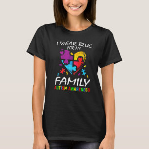 Camiseta Eu Uso Azul Para Conscientização Do Autismo Famíli