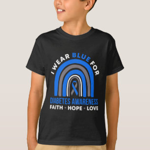 Camiseta Eu Uso Azul Para Conscientização Do Diabetes Fé Es