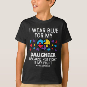 Camiseta Eu Uso Azul Para Filha Luta Conscientização do Aut