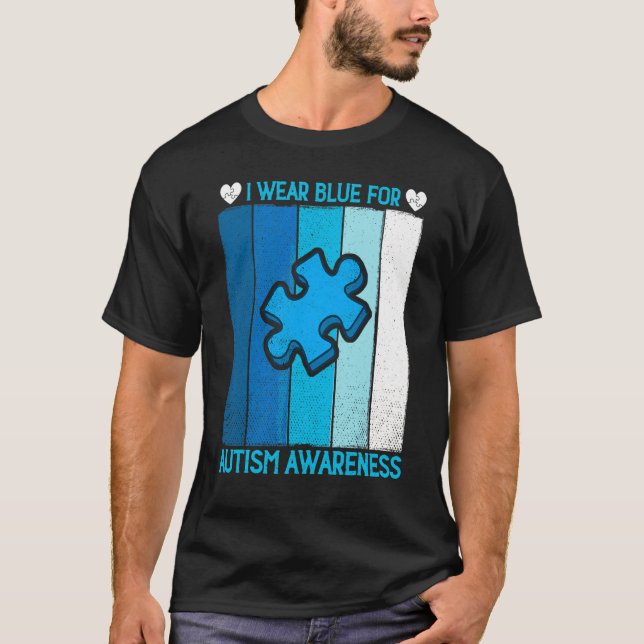 Camiseta Eu Uso Azul Para Quebra-Cabeça Conscientização do  (Frente)