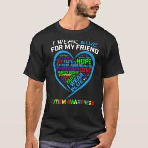 Camiseta Eu Uso Azul Pelo Meu Amigo Puzzle de Conscientizaç