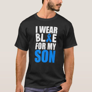 Camiseta Eu Uso Azul Pelo Meu Filho Laço de Conscientização