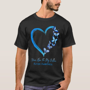 Camiseta Eu Uso Azul Pelo Meu Irmão Coração Borboleta Autis