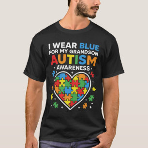 Camiseta Eu Uso Azul Pelo Meu Neto Conscientização do Autis