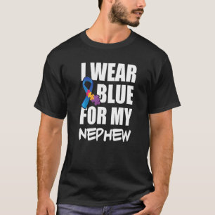 Camiseta Eu Uso Azul Pelo Meu Sobrinho Fita Azul Autismo Co