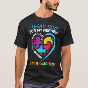 Camiseta Eu Uso Azul Pelo Meu Sobrinho Puzzle de Conscienti