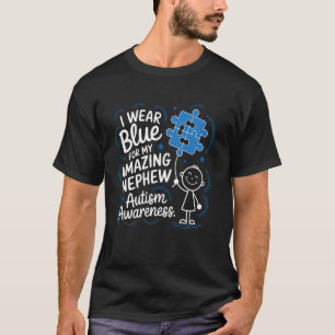 Camiseta Eu Uso Azul Pelo Meu Sobrinho Tia Tio Conscientiza