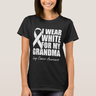 Camiseta Eu uso branco para a conscientização sobre o cânce
