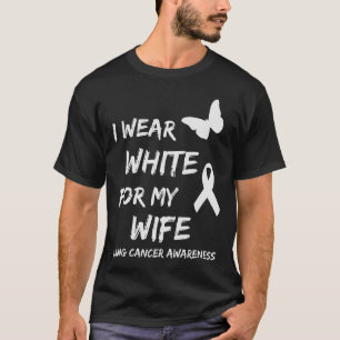 Camiseta Eu Uso Branco Para a Minha Esposa Pulmão Fita de C