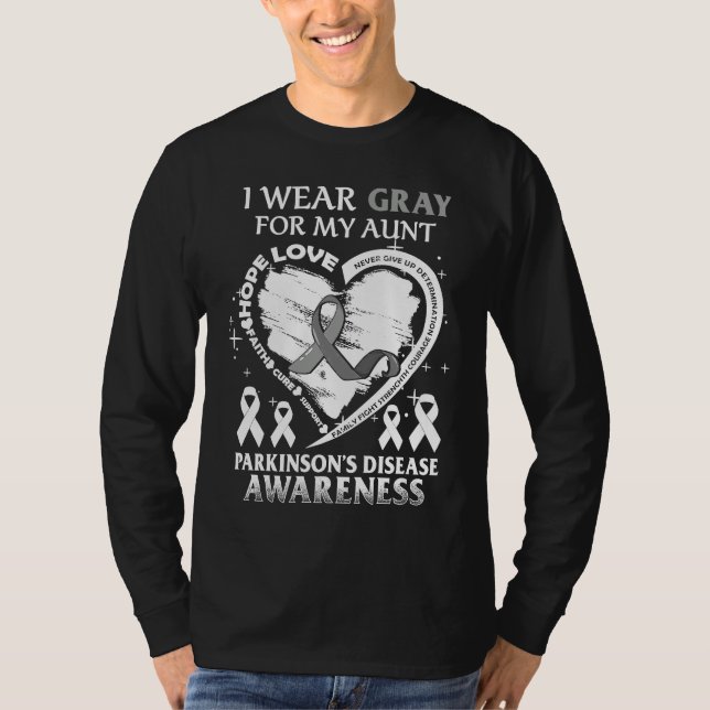 Camiseta Eu Uso Cinza Para a Conscientização da Doença de P (Frente)