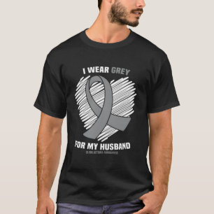 Camiseta Eu Uso Cinza Pelo Meu Marido Gbm Conscientização d