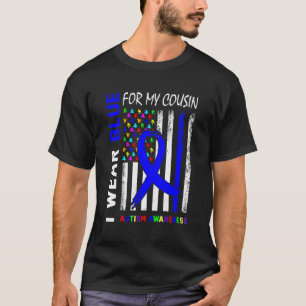 Camiseta Eu Uso Laço Azul Para a Conscientização do Autismo