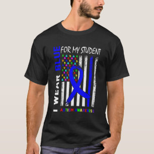 Camiseta Eu Uso Laço Azul Para a Conscientização do Autismo
