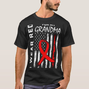 Camiseta Eu Uso Laço Vermelho Para Conscientização da Doenç