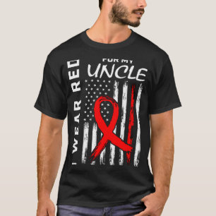 Camiseta Eu Uso Laço Vermelho Pelo Meu Tio Conscientização 