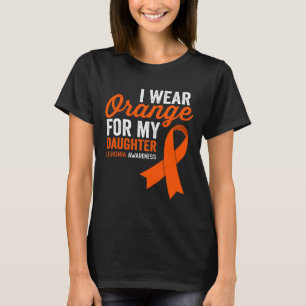 Camiseta Eu Uso Laranja Para a Minha Filha Guerreira da Leu