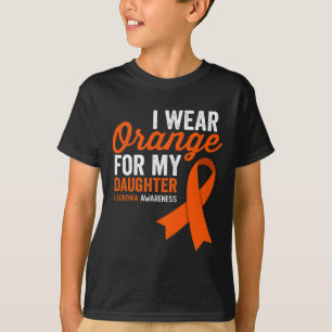 Camiseta Eu Uso Laranja Para a Minha Filha Guerreira da Leu