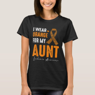 Camiseta Eu Uso Laranja Para a Minha Tia Câncer de Leucemia