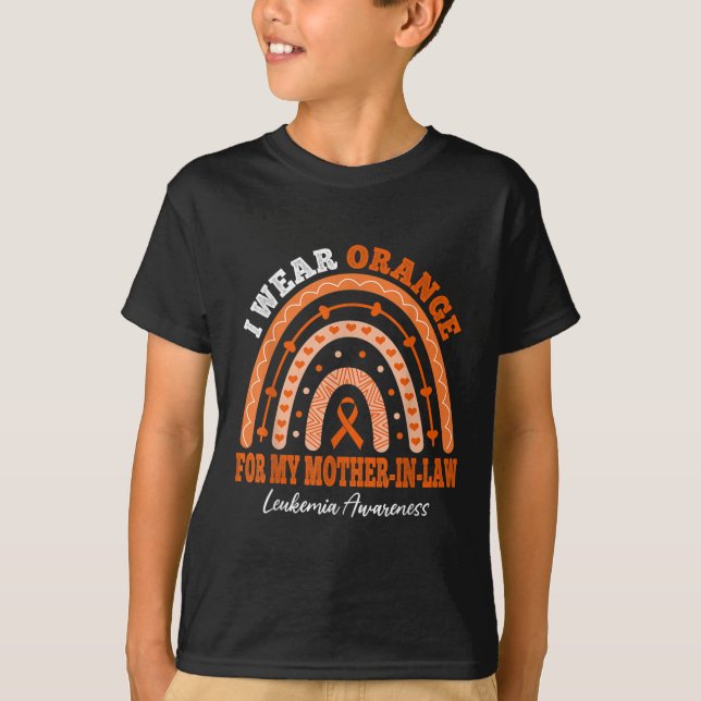 Camiseta Eu Uso Laranja Para Conscientização da Leucemia da (Frente)