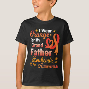 Camiseta Eu Uso Laranja Pelo Meu Avô Leucemia Câncer A