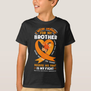 Camiseta Eu Uso Laranja Pelo Meu Irmão Esclerose Múltipla C