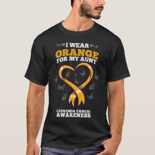 Camiseta Eu Uso Laranja Tia Conscientização sobre Leucemia